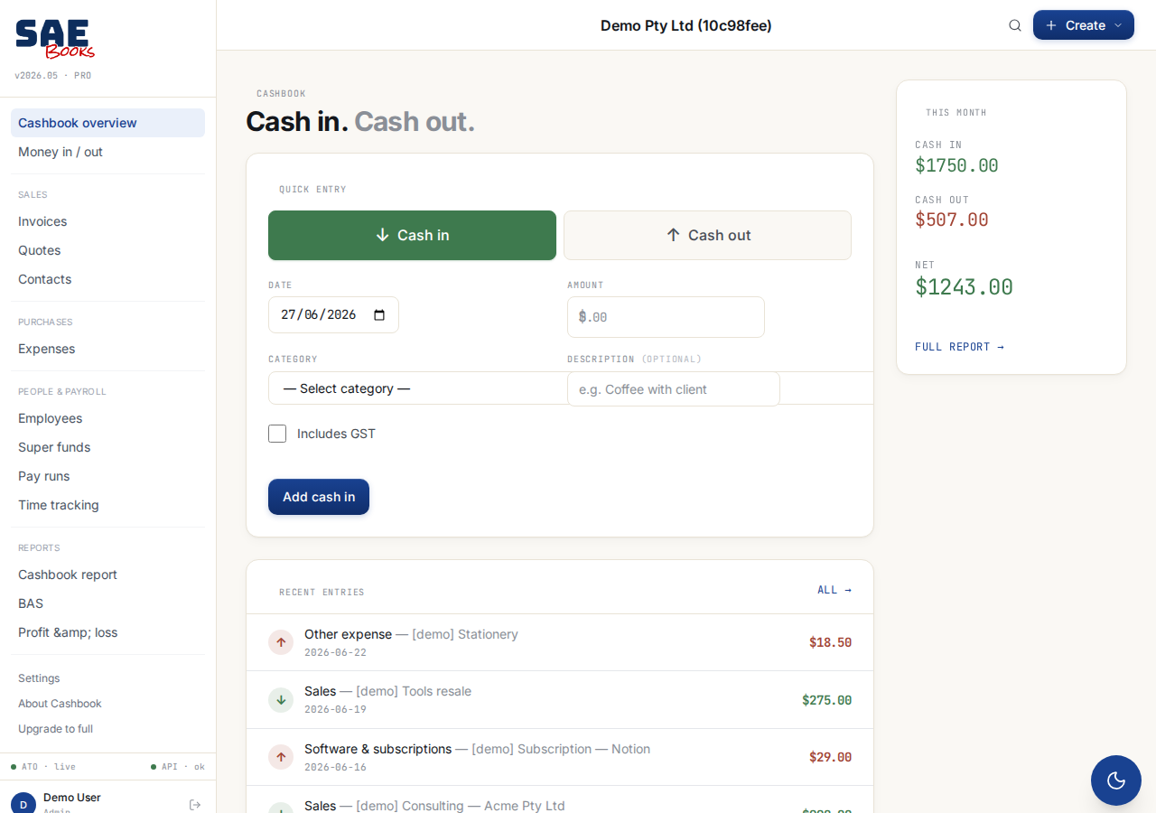 Cashbook